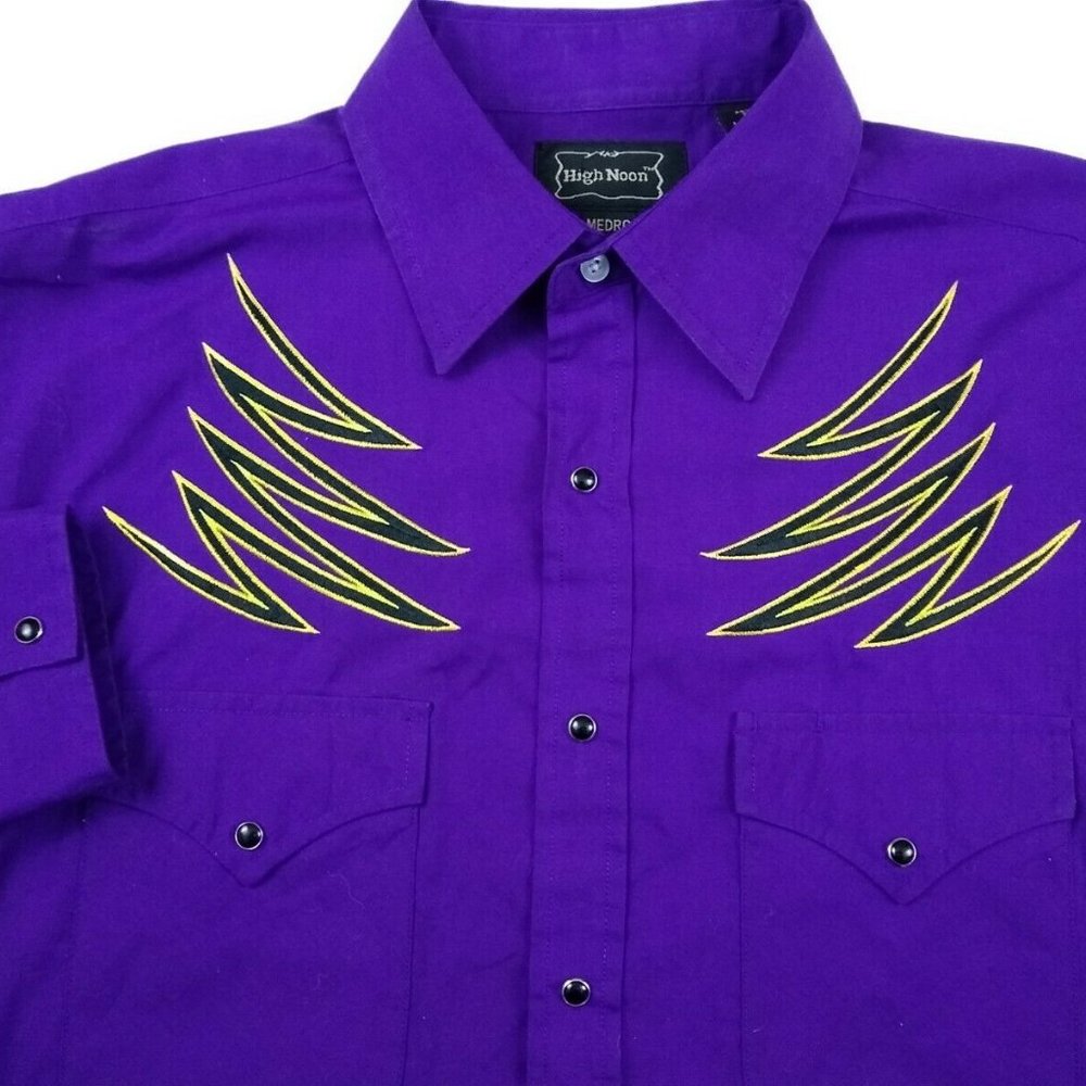 VTG High Noon Medium Western Pearl Snap Shirt 🍀